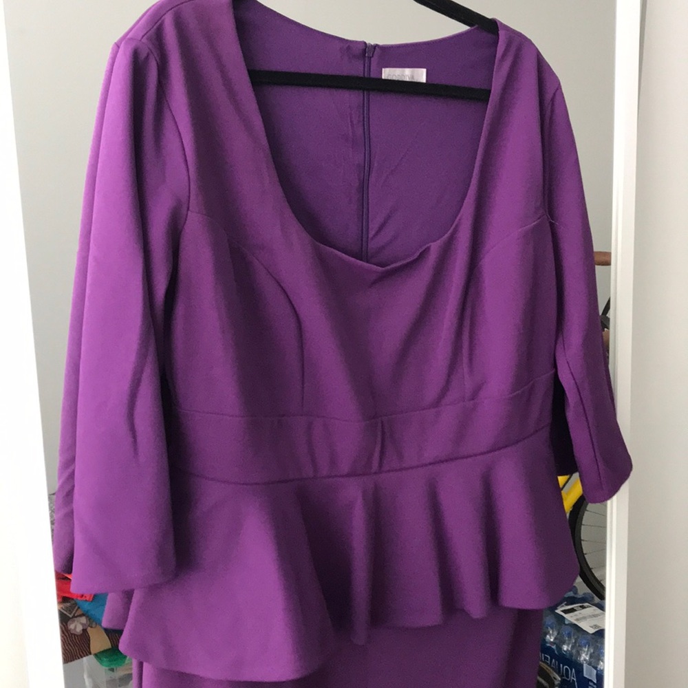 Purple peplum dress
